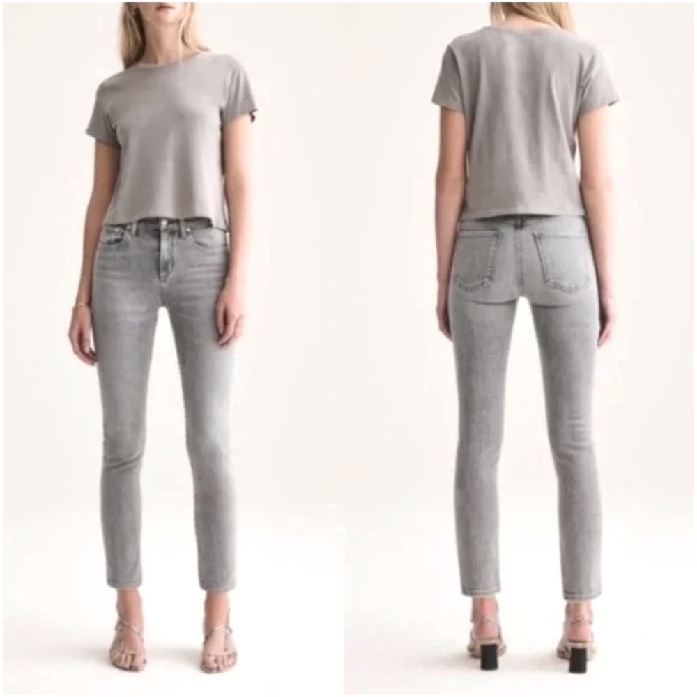 AGOLDE Toni Mid Rise Straight Leg Ankle Gray Denim Jeans EUC
